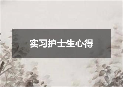 实习护士生心得