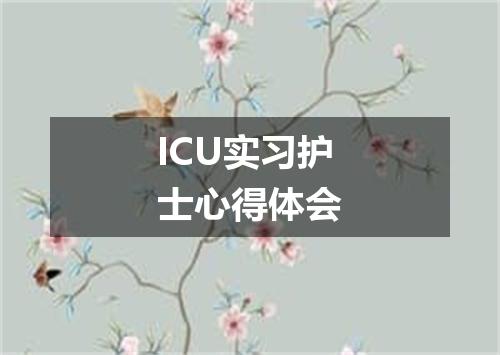 ICU实习护士心得体会