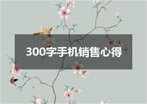 300字手机销售心得