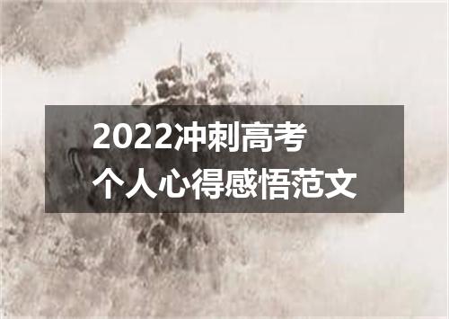 2022冲刺高考个人心得感悟范文