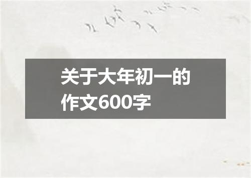 关于大年初一的作文600字