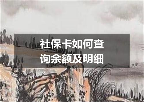 社保卡如何查询余额及明细