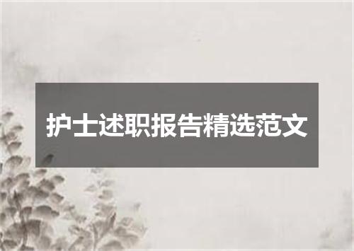 护士述职报告精选范文