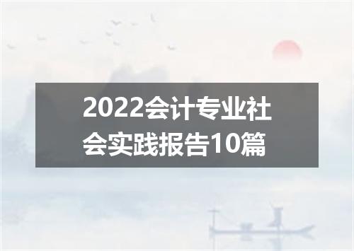 2022会计专业社会实践报告10篇