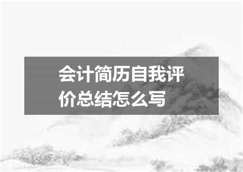 会计简历自我评价总结怎么写