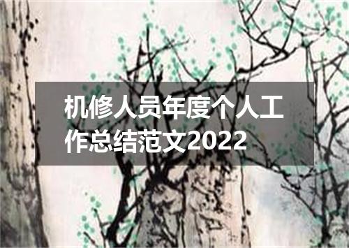 机修人员年度个人工作总结范文2022