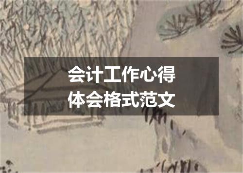 会计工作心得体会格式范文