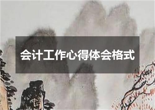 会计工作心得体会格式