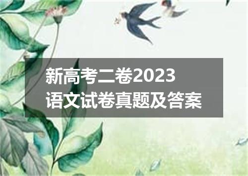 新高考二卷2023语文试卷真题及答案