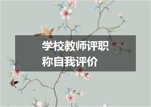 学校教师评职称自我评价