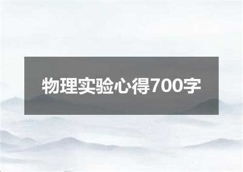 物理实验心得700字