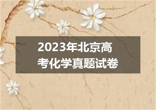 2023年北京高考化学真题试卷