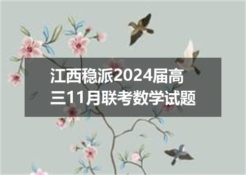 江西稳派2024届高三11月联考数学试题