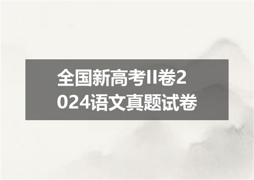 全国新高考II卷2024语文真题试卷