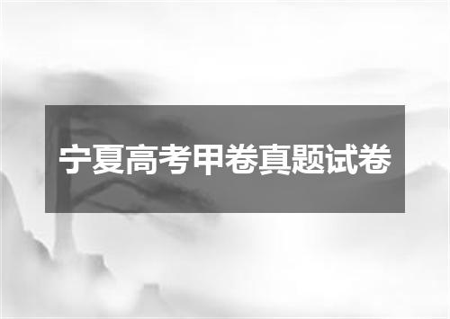 宁夏高考甲卷真题试卷