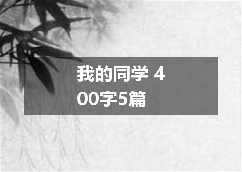 我的同学 400字5篇