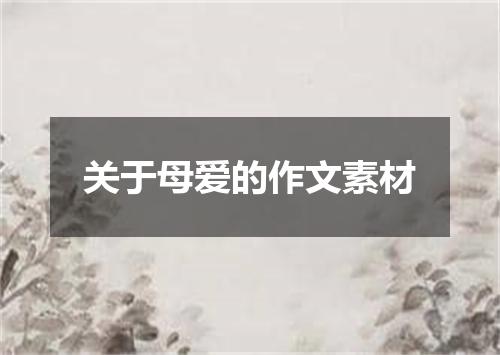 关于母爱的作文素材