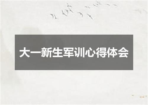 大一新生军训心得体会