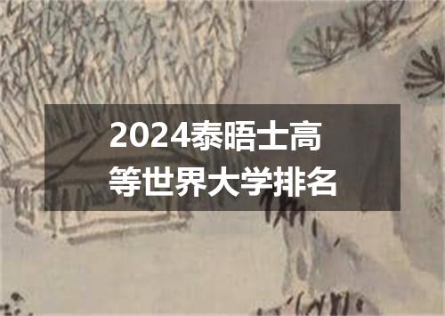 2024泰晤士高等世界大学排名