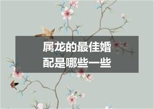 属龙的最佳婚配是哪些一些