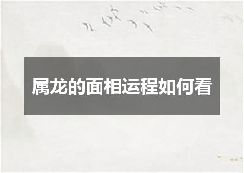 属龙的面相运程如何看