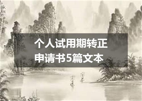 个人试用期转正申请书5篇文本