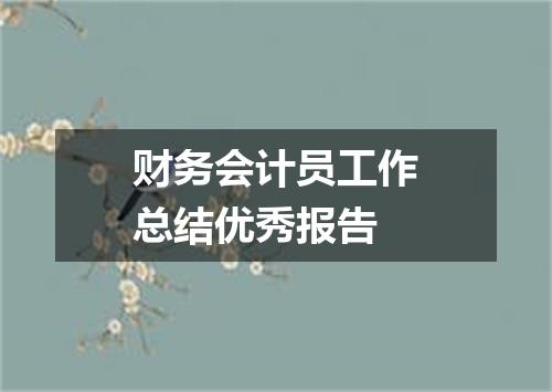 财务会计员工作总结优秀报告