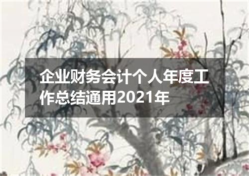 企业财务会计个人年度工作总结通用2021年