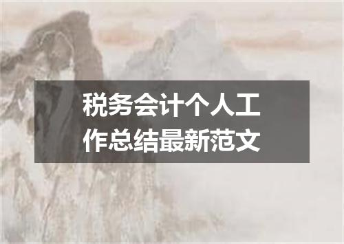 税务会计个人工作总结最新范文