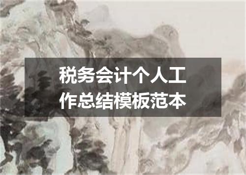 税务会计个人工作总结模板范本