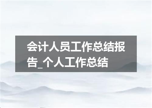 会计人员工作总结报告_个人工作总结
