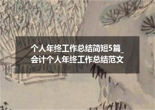 个人年终工作总结简短5篇_会计个人年终工作总结范文