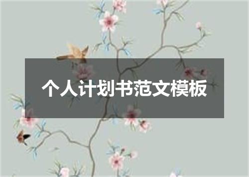 个人计划书范文模板