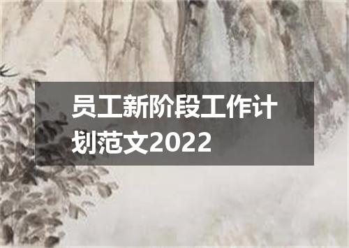 员工新阶段工作计划范文2022