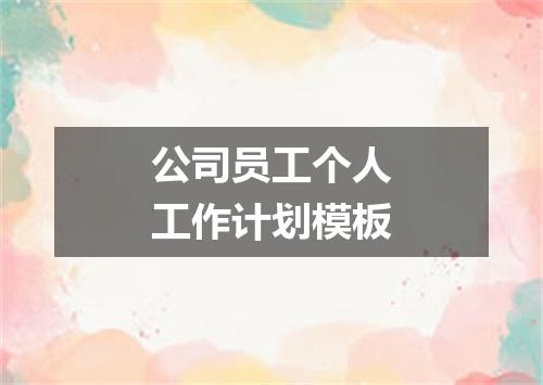 公司员工个人工作计划模板