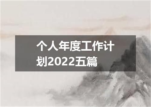 个人年度工作计划2022五篇