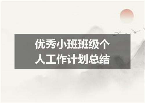 优秀小班班级个人工作计划总结