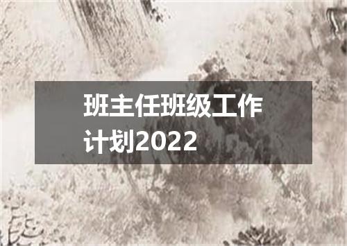 班主任班级工作计划2022
