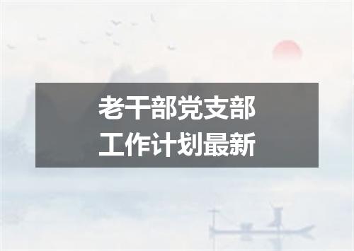 老干部党支部工作计划最新