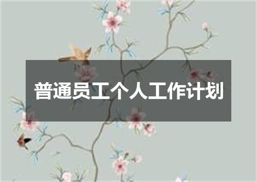 普通员工个人工作计划