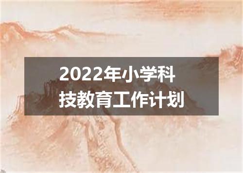 2022年小学科技教育工作计划
