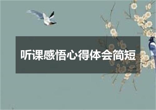 听课感悟心得体会简短