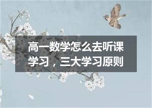 高一数学怎么去听课学习，三大学习原则