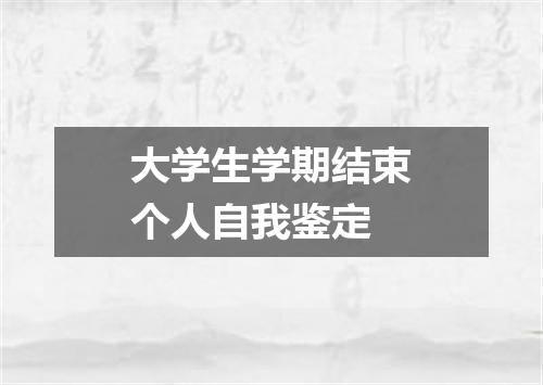 大学生学期结束个人自我鉴定