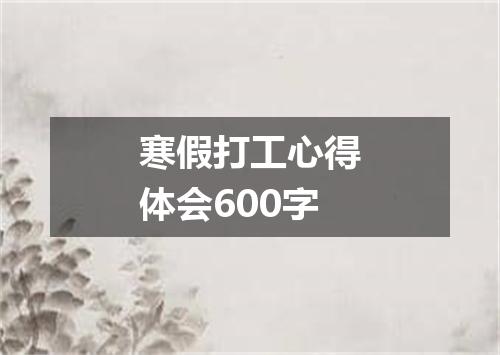 寒假打工心得体会600字