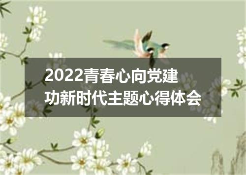 2022青春心向党建功新时代主题心得体会