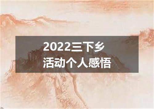 2022三下乡活动个人感悟