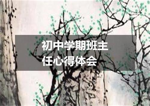 初中学期班主任心得体会