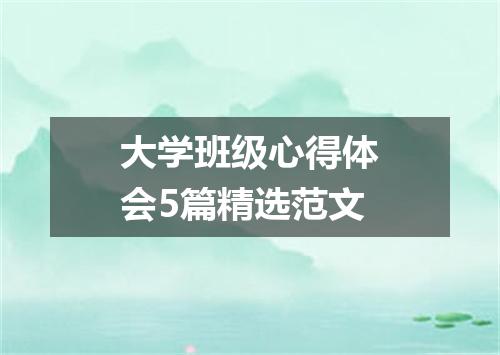 大学班级心得体会5篇精选范文