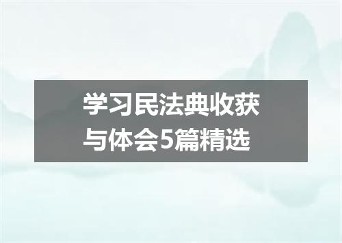 学习民法典收获与体会5篇精选